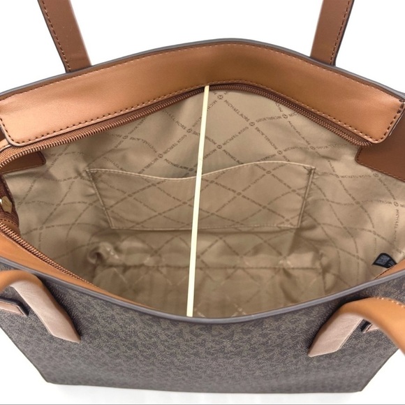 Michael Kors Carmen Large Tote Bag& Trifold Wallet Brown - Picture 4 of 13